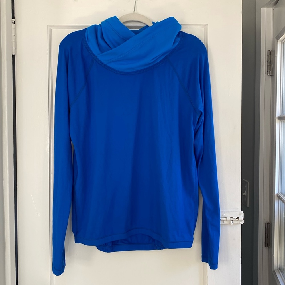 Lululemon Blue Funnel Neck Workout Top